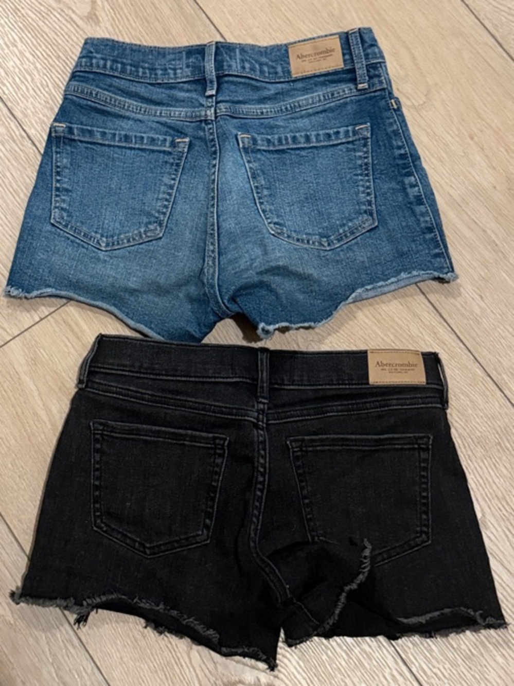 abercrombie kids Black and Blue Distressed Denim Shorts Duo - Picture 4 of 4